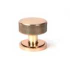 From The Anvil Polished Bronze Brompton Mortice/Rim Knob Set (art Deco)