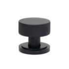 From The Anvil Matt Black Brompton Mortice/Rim Knob Set (art Deco)
