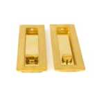 From The Anvil Polished Brass 175Mm Plain Rectangular Pull - Privacy Set