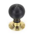 From The Anvil Ebony & Polished Brass Beehive Mortice/Rim Knob Set
