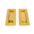From The Anvil Polished Brass 175Mm Art Deco Rectangular Pull - Privacy Set