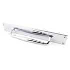 From The Anvil Polished Chrome 425Mm Art Deco Pull Handle On Backplate