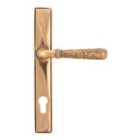 From The Anvil Polished Bronze Hammered Newbury Slimline Espag. Lock Set