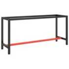 Vidaxl Work Bench Frame Matte Black And Matte Red 170X50X79 Cm Metal