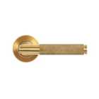 From The Anvil Polished Brass Brompton Lever On Rose Set (beehive) - Unsprung