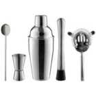 5 Piece Manhattan Cocktail Shaker Set - Silver