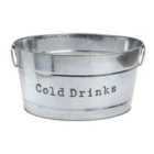 Vintage Metal Large Drinks Bucket - Silver