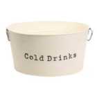 Vintage Metal Large Drinks Bucket - Cream