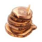 Verano Spanish Ceramics Olive Wood - Handmade 6 Rustic Coasters