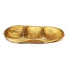 Verano Spanish Ceramics Olive Wood - 3 Section Snack Dish 27Cm X 20Cm