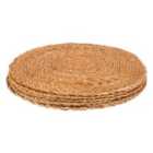 Round Woven Seagrass Placemats - 30Cm - Pack Of 6