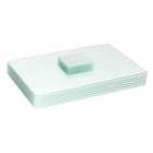 12Pc Glass Placemats & Coasters Set - 40Cm X 30Cm - White