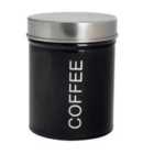 Round Metal Kitchen Coffee Canister - Black