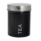 Round Metal Kitchen Tea Canister - Black