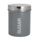 Round Metal Kitchen Sugar Canister - Grey