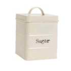 Vintage Metal Kitchen Sugar Canister - Cream