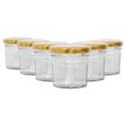 Glass Jam Jars With Gold Lids - 90Ml - Pack Of 6