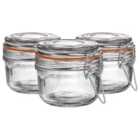 Glass Storage Jars - 125Ml - Orange Seal - Pack Of 3