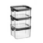 Food Storage Containers - 460Ml - Black - Pack Of 3