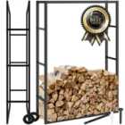 Tectake Log Holder Tuby Firewood Rack For Indoor And Outdoor 100.5X25X150 Cm