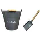 Fireside Coal Bucket & Shovel In French Grey