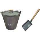 Fireside Ash Bucket & Shovel In French Grey