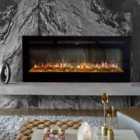 Garden Sanctuary 70 Inch 1800W Wall Mounted Electric Fireplace With Adjustable Flame - Black