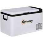Outsunny 12V Portable Car Refrigerator W/ Inner LED Light Indoor Outdoor, 25L