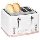 Homcom Toaster With 4 Slot, 7 Browning Levels, 1600W, White Ripple