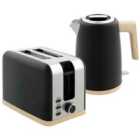 HOMCOM 1.7L Electric Fast Boil Kettle and 2 Slice Toaster Set, Black