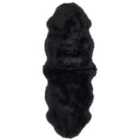 Origins Genuine Sheepskin Rug Black Double 175 x 70cm
