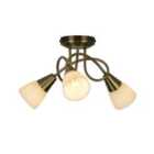 Lighting Collection 3 Light Antique Brass Ceiling