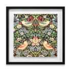 William Morris Strawberry Thief 40X40 Framed Wood Plaque
