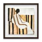 Mowzu Lady In Stripes 40X40 Framed Wood Plaque