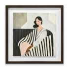 Mowzu Woman In Recline 40X40 Framed Wood Plaque