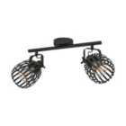 Eglo Girona Black Steel Modern 2 Light Spotlight