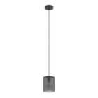 Eglo Colomera Black Steel & Glass Modern Minimalist Pendant