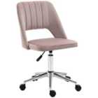 Vinsetto Mid-Back Swivel Home Office Chair Scallop Computer Chair Pink