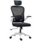 Homcom Executive Mesh Office Chair With Headrest, Lumbar Support, Black