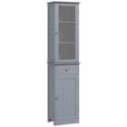 Kleankin Storage Cabinet Organizer Tower With Shelves & Drawer, Grey