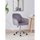 Kosy Koala Leisure Office Chair, Grey Velvet Swivel With Wheels Desk Computer
