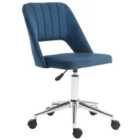 Vinsetto Mid-Back Swivel Home Office Chair Scallop Computer Chair Dark Blue