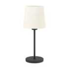 Eglo Febres Natural Fabric & Black Steel Contemporary Table Lamp