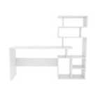Decorotika Next Modern Design White Computer Desk Laptop Desk Study Desk With Bookcase Shelves - White