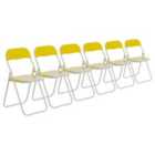Harbour Housewares Coloured Padded Folding Chairs - Yellow - Pack of 6