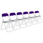 Harbour Housewares Coloured Padded Folding Chairs - Purple - Pack of 6