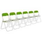 Harbour Housewares Coloured Padded Folding Chairs - Green - Pack of 6