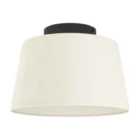 Eglo Febres Natural Fabric & Black Steel Contemporary Ceiling Light