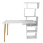 Decorotika Vina Computer Desk Study Desk With Included Bookshelf Shelving Unit - White