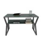 Decorotika Wake Computer Desk Study Desk With A Hidden Shelf - Green And Black